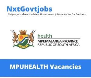 Mpumalanga Department of Health Vacancies 2022 @mpuhealth.gov.za
