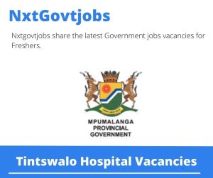 Tintswalo Hospital Vacancies 2022 Apply Online
