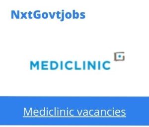 Mediclinic Night Duty Manager Vacancies in Trichardt Apply now