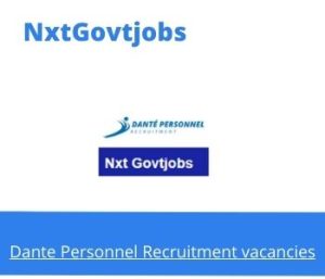 Dante Personnel Recruitment Branch Manager Vacancies in Secunda 2022