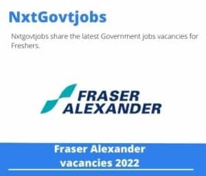 Fraser Alexander Regional Sheq Coordinator Vacancies in Lydenburg – Deadline 13 May 2023