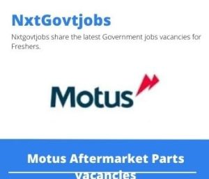 Motus Aftermarket Parts Technician Vacancies in Nelspruit -Deadline 15 May 2023