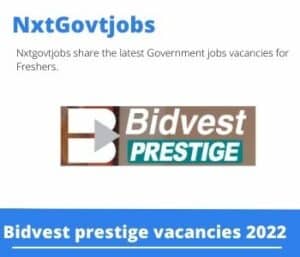 Bidvest prestige Operations Manager Vacancies in Middelburg – Deadline 10 Jul 2023